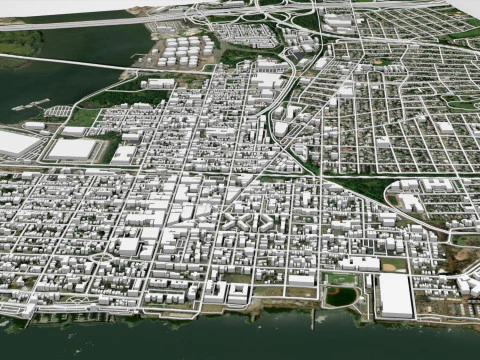 Cityscape Perth Amboy New Jersey United States 3D Model