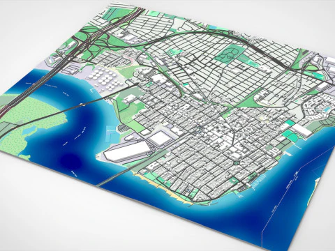 Cityscape Perth Amboy New Jersey United States 3D Model