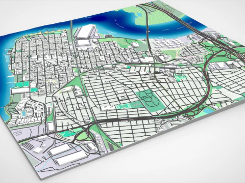 Cityscape Perth Amboy New Jersey United States 3D Model