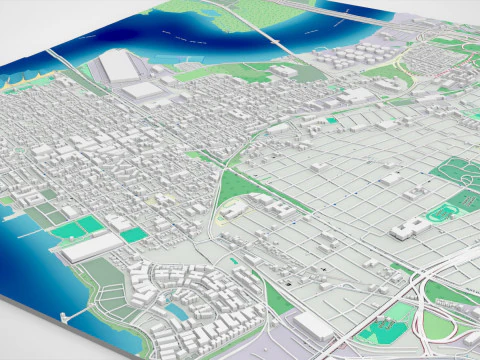 Cityscape Perth Amboy New Jersey United States 3D Model
