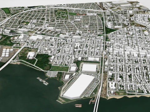 Cityscape Perth Amboy New Jersey United States 3D Model