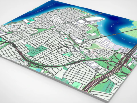Cityscape Perth Amboy New Jersey United States 3D Model