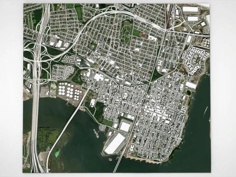 Cityscape Perth Amboy New Jersey United States 3D Model
