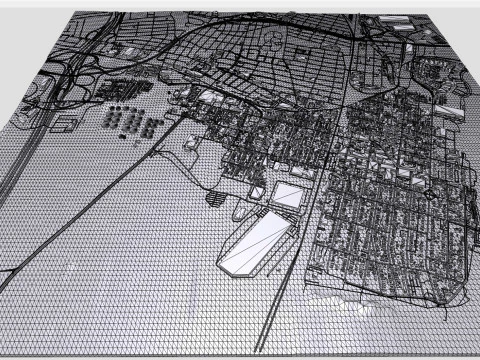 Cityscape Perth Amboy New Jersey United States 3D Model