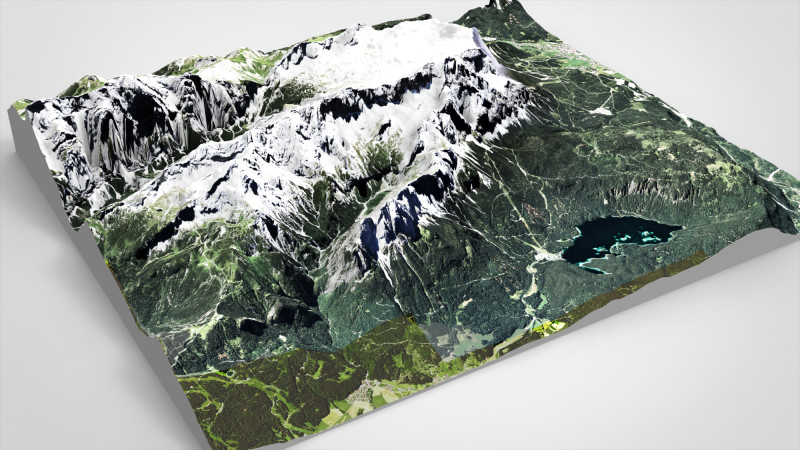 Paisagem montanhosa Zugspitze Alemanha Modelo 3D .c4d .max .obj .3ds .fbx .stl .blend