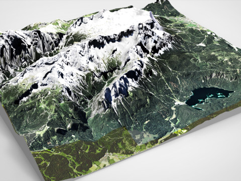 Mountain landscape Zugspitze Germany 3D Model