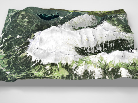 Paisagem montanhosa Zugspitze Alemanha Modelo 3D