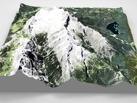 Paisagem montanhosa Zugspitze Alemanha Modelo 3D