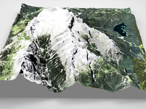 Mountain landscape Zugspitze Germany 3D Model