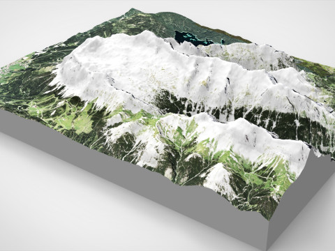Paisagem montanhosa Zugspitze Alemanha Modelo 3D
