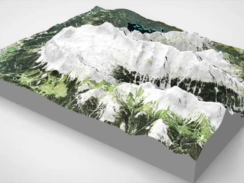Mountain landscape Zugspitze Germany 3D Model