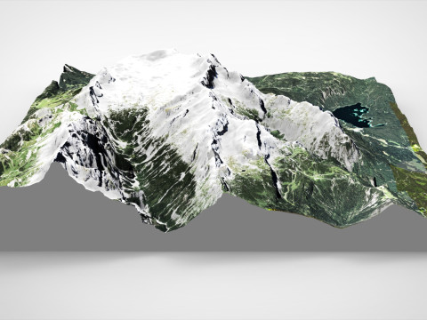 Paisagem montanhosa Zugspitze Alemanha Modelo 3D