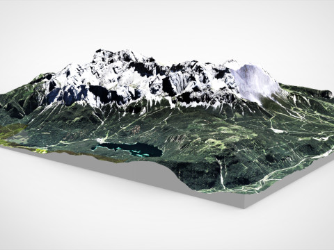 Paisagem montanhosa Zugspitze Alemanha Modelo 3D