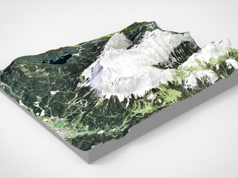 Paisagem montanhosa Zugspitze Alemanha Modelo 3D