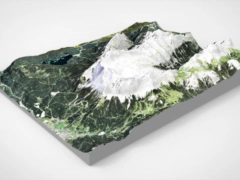 Mountain landscape Zugspitze Germany 3D Model