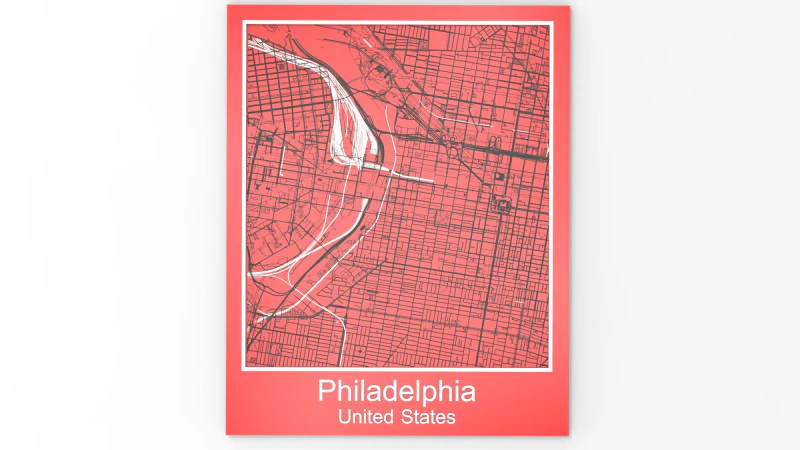 Filad&eacute;lfia Pensilv&acirc;nia EUA Ruas e estradas Modelo 3D .c4d .max .obj .3ds .fbx .stl .blend 