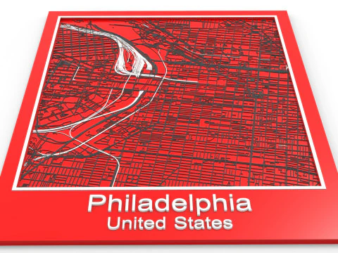 Filad&eacute;lfia Pensilv&acirc;nia EUA Ruas e estradas Modelo 3D