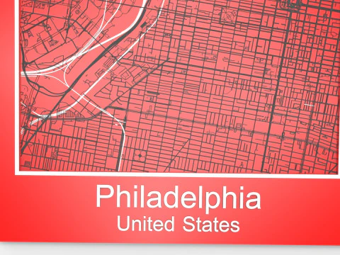 Filad&eacute;lfia Pensilv&acirc;nia EUA Ruas e estradas Modelo 3D
