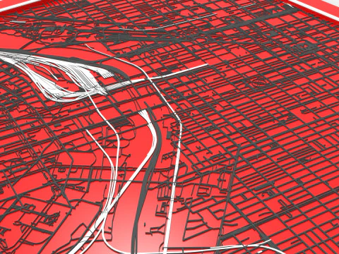 Filad&eacute;lfia Pensilv&acirc;nia EUA Ruas e estradas Modelo 3D