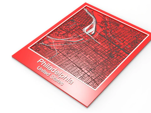 Filad&eacute;lfia Pensilv&acirc;nia EUA Ruas e estradas Modelo 3D
