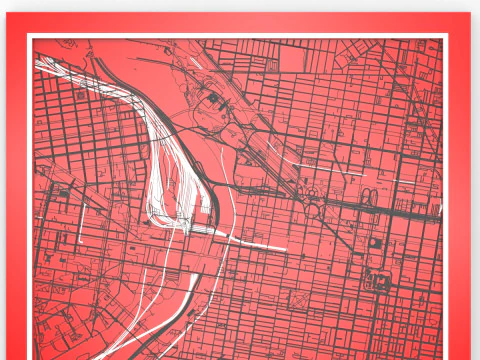 Filad&eacute;lfia Pensilv&acirc;nia EUA Ruas e estradas Modelo 3D