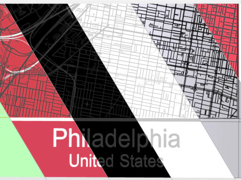Filad&eacute;lfia Pensilv&acirc;nia EUA Ruas e estradas Modelo 3D