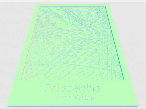 Filad&eacute;lfia Pensilv&acirc;nia EUA Ruas e estradas Modelo 3D