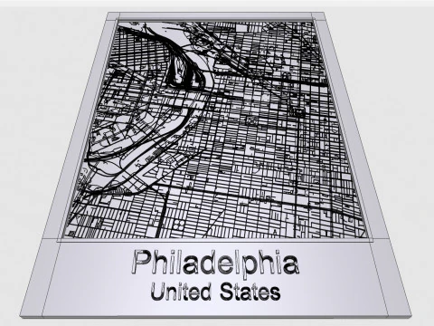 Filad&eacute;lfia Pensilv&acirc;nia EUA Ruas e estradas Modelo 3D