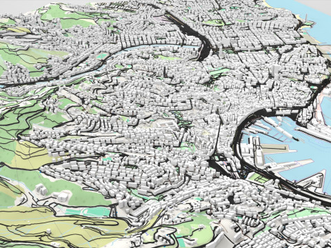 Cityscape Genoa Italy 3D Model