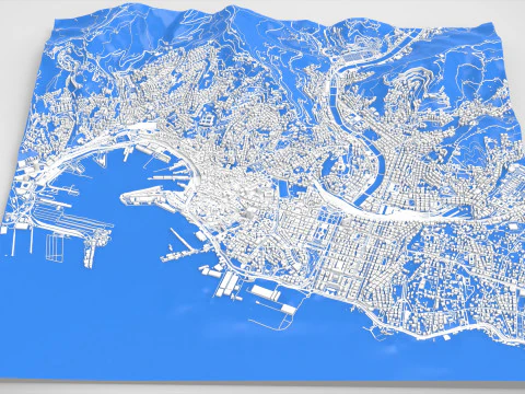 Paesaggio urbano Genova Italia Modello 3D