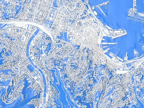 Paesaggio urbano Genova Italia Modello 3D
