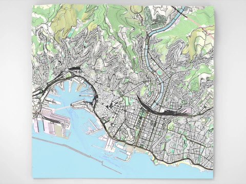 Paesaggio urbano Genova Italia Modello 3D