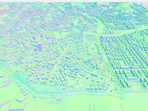 Paesaggio urbano Genova Italia Modello 3D