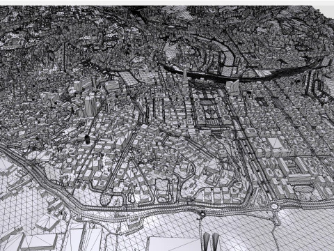 Paesaggio urbano Genova Italia Modello 3D