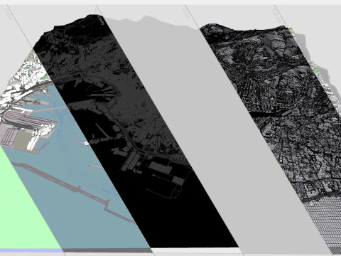 Paesaggio urbano Genova Italia Modello 3D