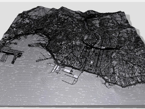 Paesaggio urbano Genova Italia Modello 3D