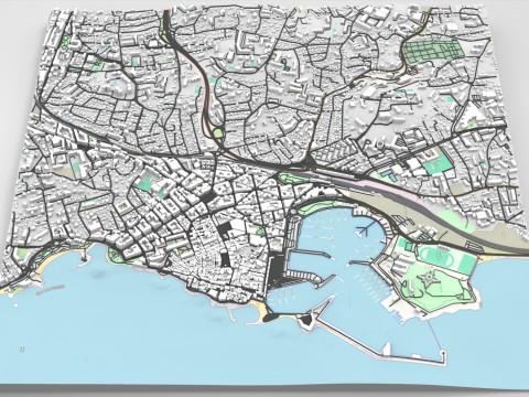 Cityscape Antibes France 3D Model