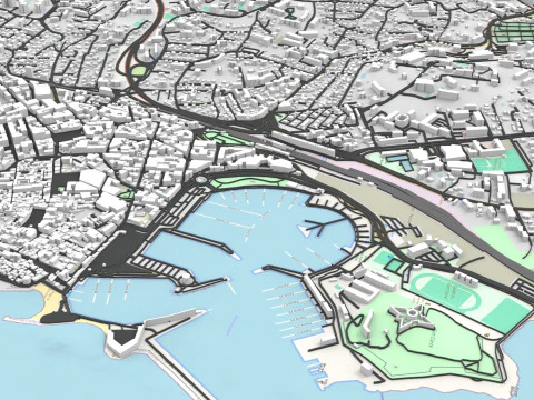 Paesaggio urbano Antibes Francia Modello 3D