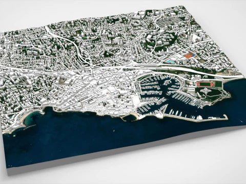 Paesaggio urbano Antibes Francia Modello 3D