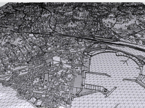 Paesaggio urbano Antibes Francia Modello 3D
