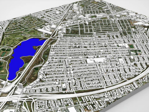 Comunit&agrave; Hillside New York STATI UNITI D'AMERICA Modello 3D