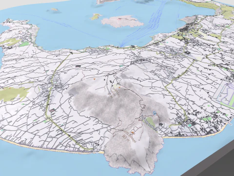Island Santorini Greece 3D Model