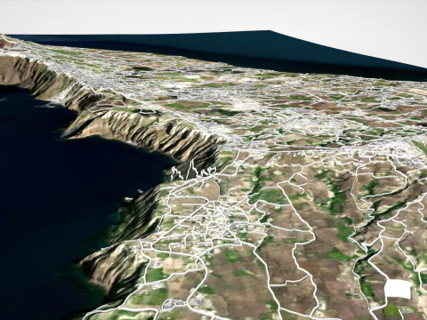 Island Santorini Greece 3D Model