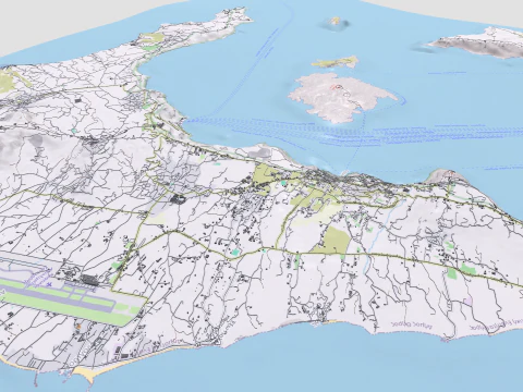 Island Santorini Greece 3D Model