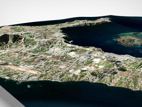 サントリーニ島ギリシャ 3Dモデル