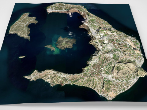 サントリーニ島ギリシャ 3Dモデル