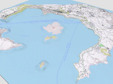 Island Santorini Greece 3D Model