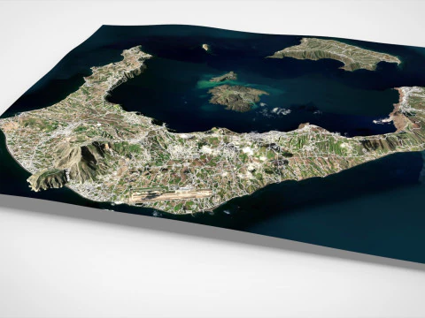 Island Santorini Greece 3D Model