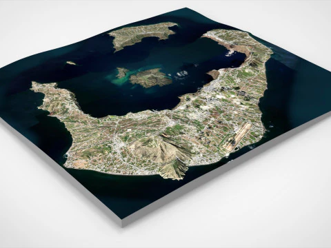 Island Santorini Greece 3D Model
