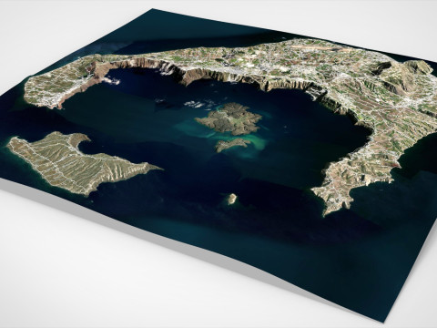 サントリーニ島ギリシャ 3Dモデル